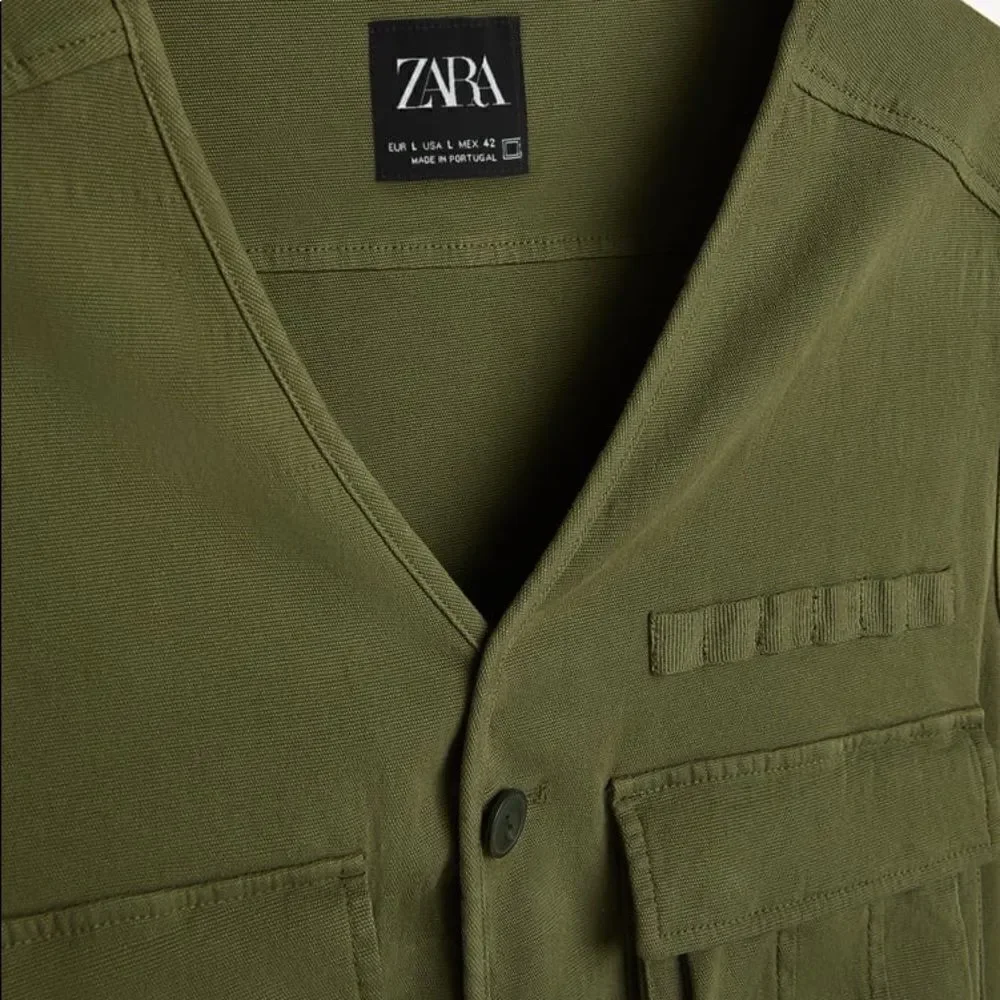 Zara Cotton Utility Vest New Medium
